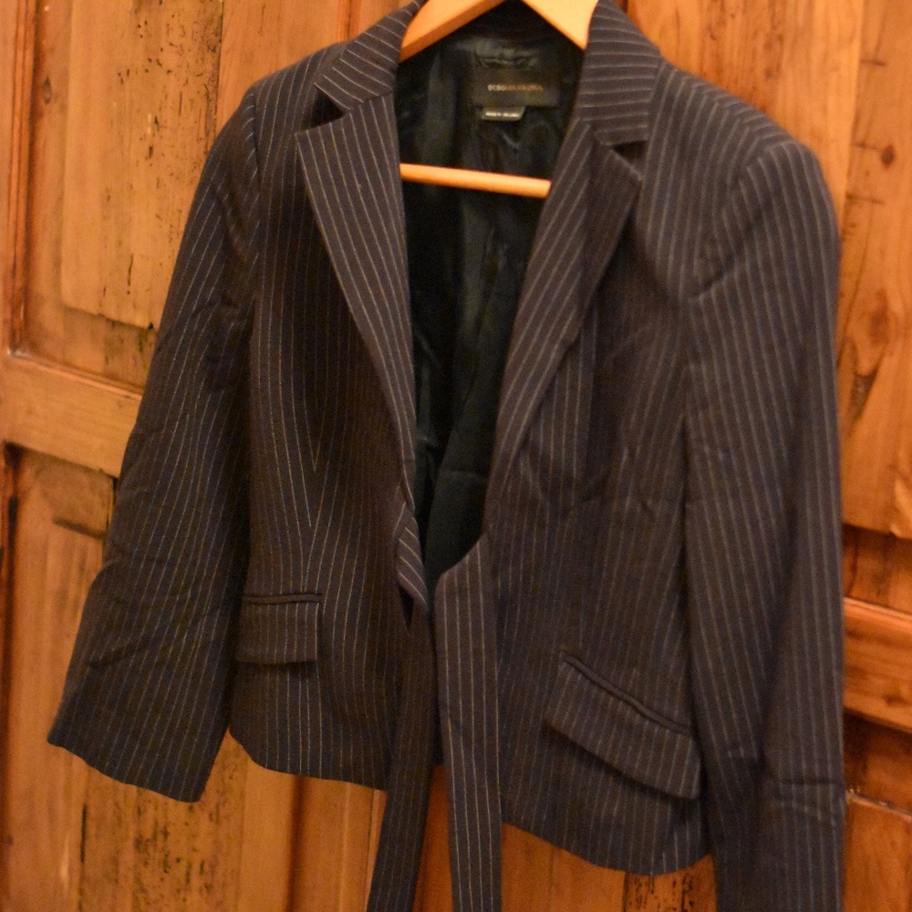 BCBG Maxazria Brown Pinstriped Blazer